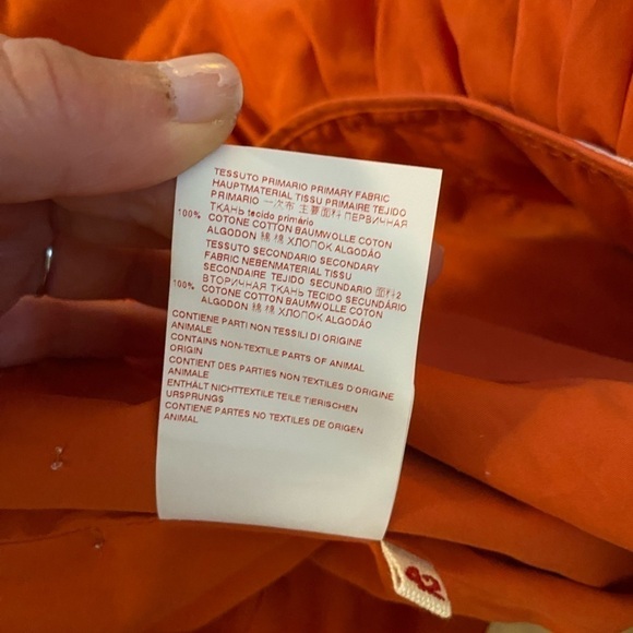 Marni Women’s Button Back A-Line Dress Orange Size 42 Gathered Waist Midi Dress - Picture 6 of 11